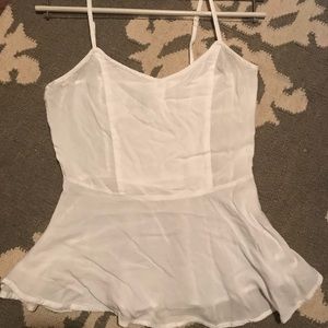 H&M White Ruffled Spaghetti strap  Cami